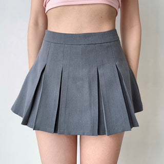 solid pleated skirt