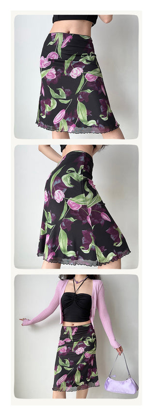 floral fishtail skirt