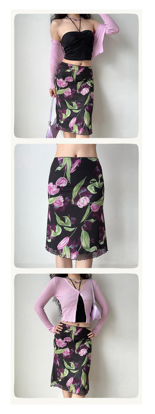 floral fishtail skirt