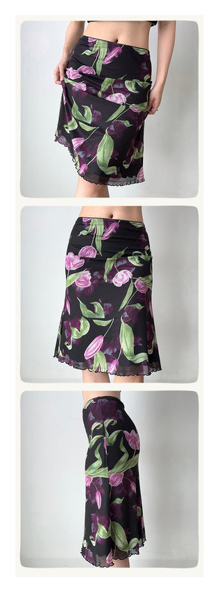 floral fishtail skirt