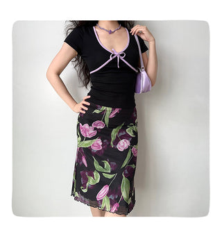 floral fishtail skirt