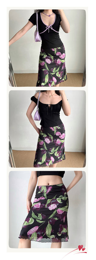floral fishtail skirt
