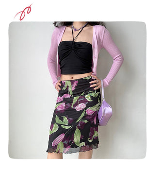 floral fishtail skirt
