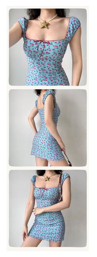 cherry print dress