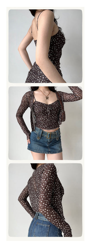 floral cardigan set