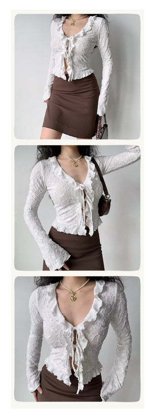 lace-up cardigan