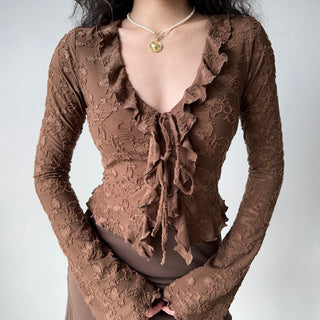 lace-up cardigan