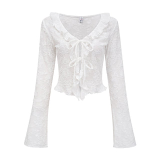 lace-up cardigan