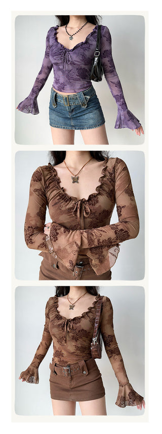 ruffled purple top