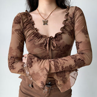 ruffled purple top