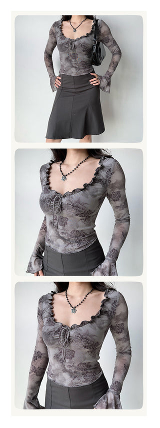 ruffled purple top