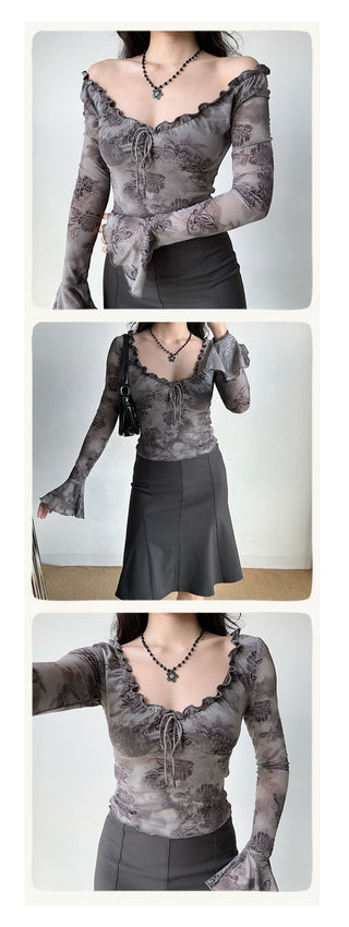 ruffled purple top