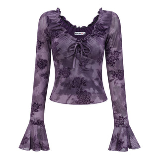 ruffled purple top