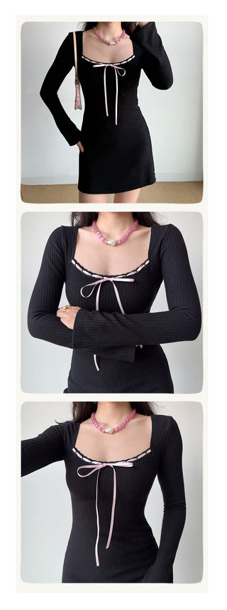 bow knit dress