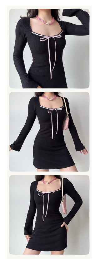 bow knit dress