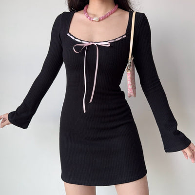 bow knit dress