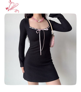bow knit dress