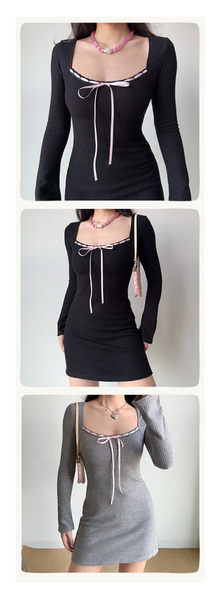 bow knit dress