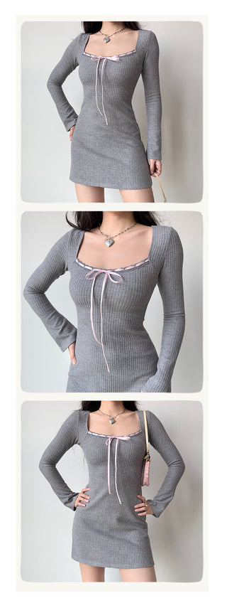bow knit dress