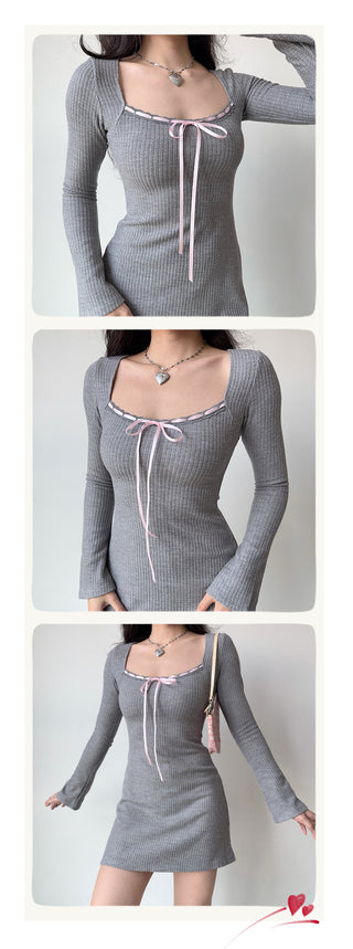 bow knit dress