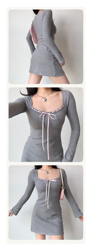 bow knit dress