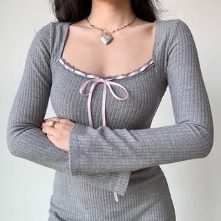 bow knit dress
