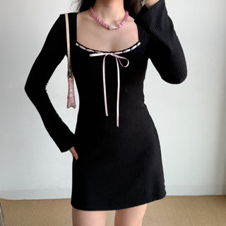 bow knit dress