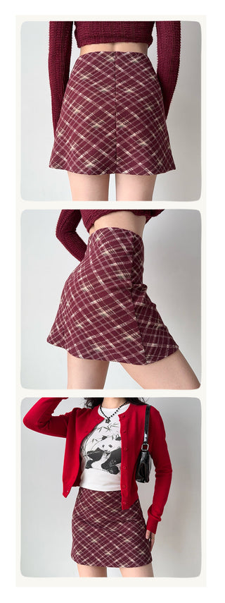 ankara red skirt