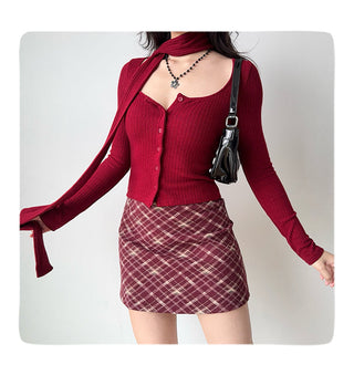 ankara red skirt