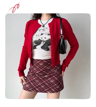 ankara red skirt