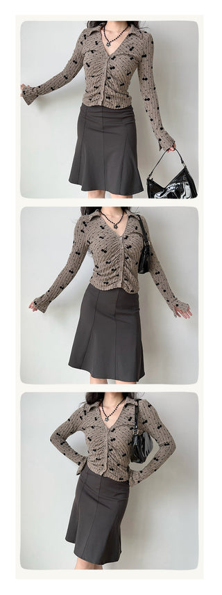 cherry knit cardigan
