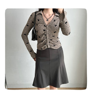 cherry knit cardigan