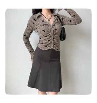 cherry knit cardigan