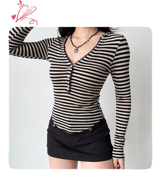 striped hooded Top