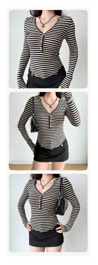 striped hooded Top