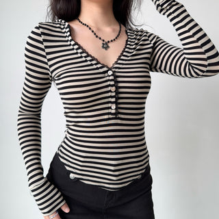 striped hooded Top