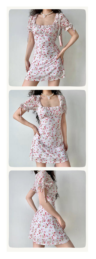 strawberry puff dress