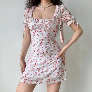 strawberry puff dress