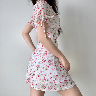 strawberry puff dress