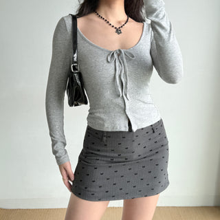 flocking bow skirt