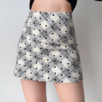 plaid midi skirt