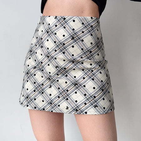 plaid midi skirt