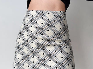 plaid midi skirt