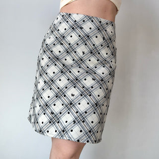 plaid midi skirt