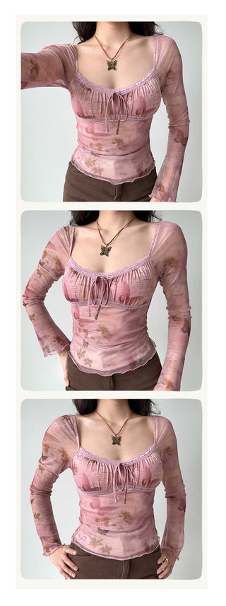 pink mesh top