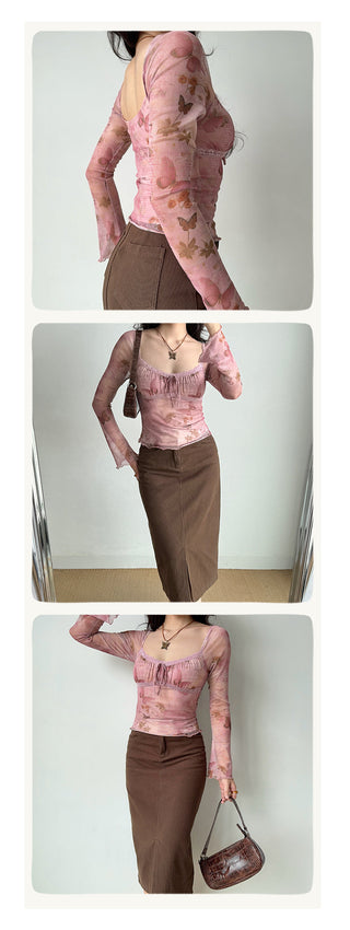pink mesh top