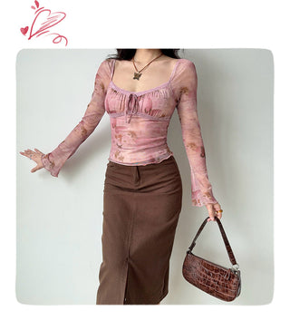pink mesh top