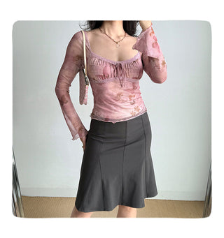 pink mesh top