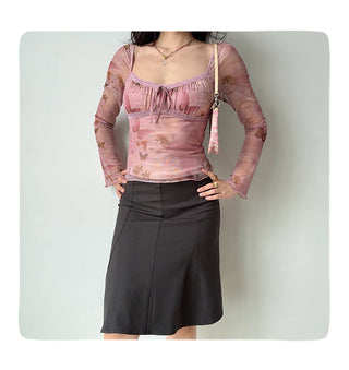 pink mesh top