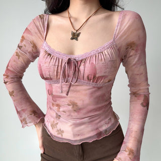 pink mesh top
